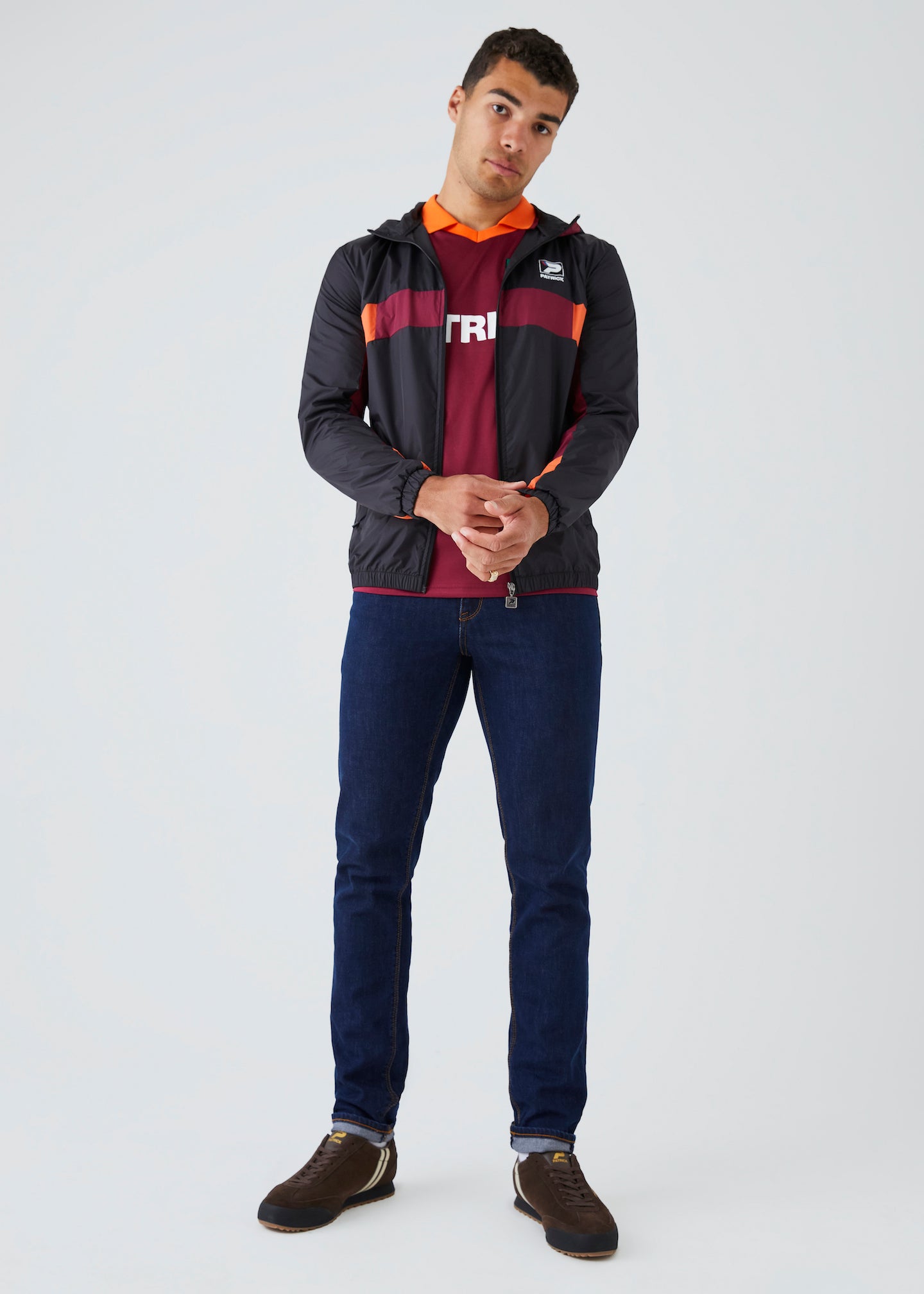 Patrick Tiago Hooded Track Top - Black - Full Body