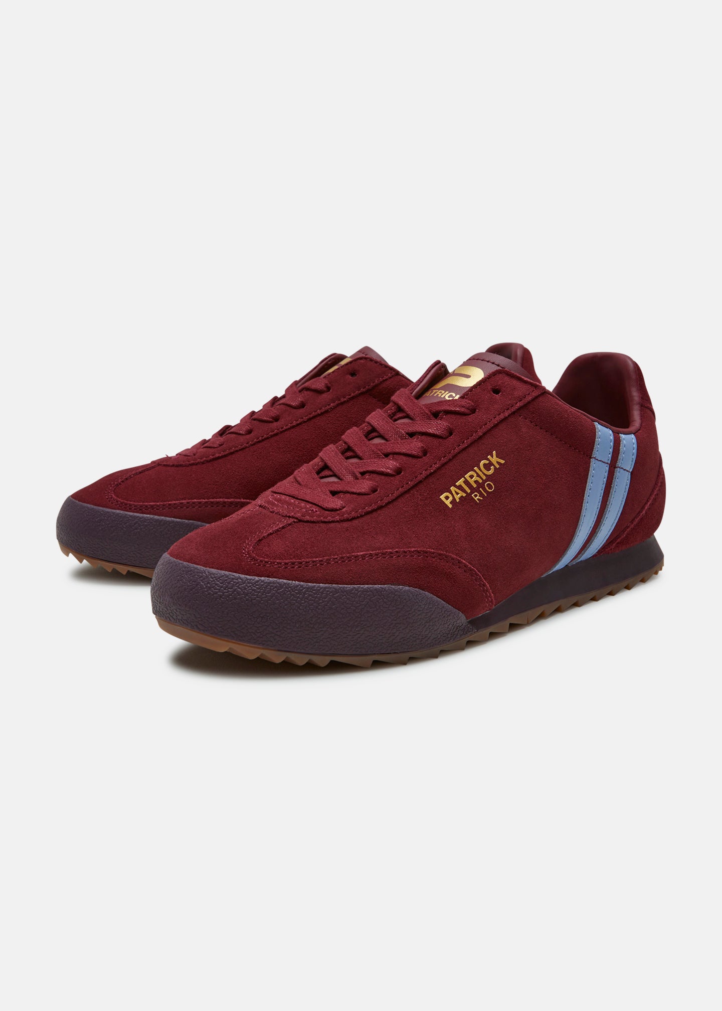 Patrick Rio Trainer - Burgundy/Sky Blue- Front