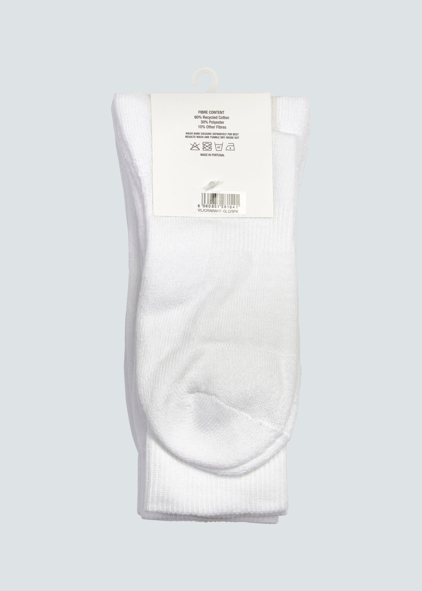 Villan Crew Sock 3 Pack - White/Gold