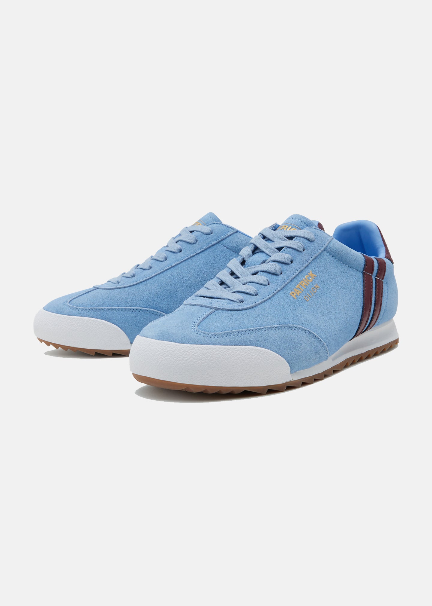 Patrick Dijon Trainer-Sky Blue Burgundy White-Front