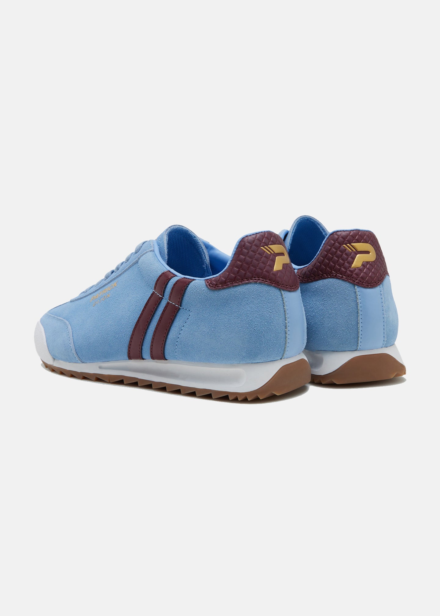 Patrick Dijon Trainer-Sky Blue Burgundy White-Back