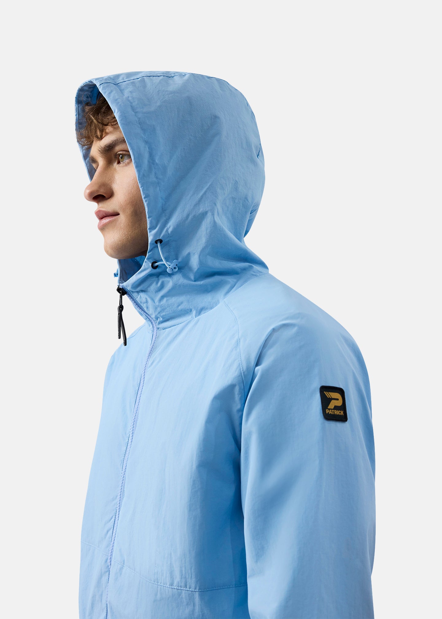 Patrick Chapman Jacket-Sky Blue-Hood Detail