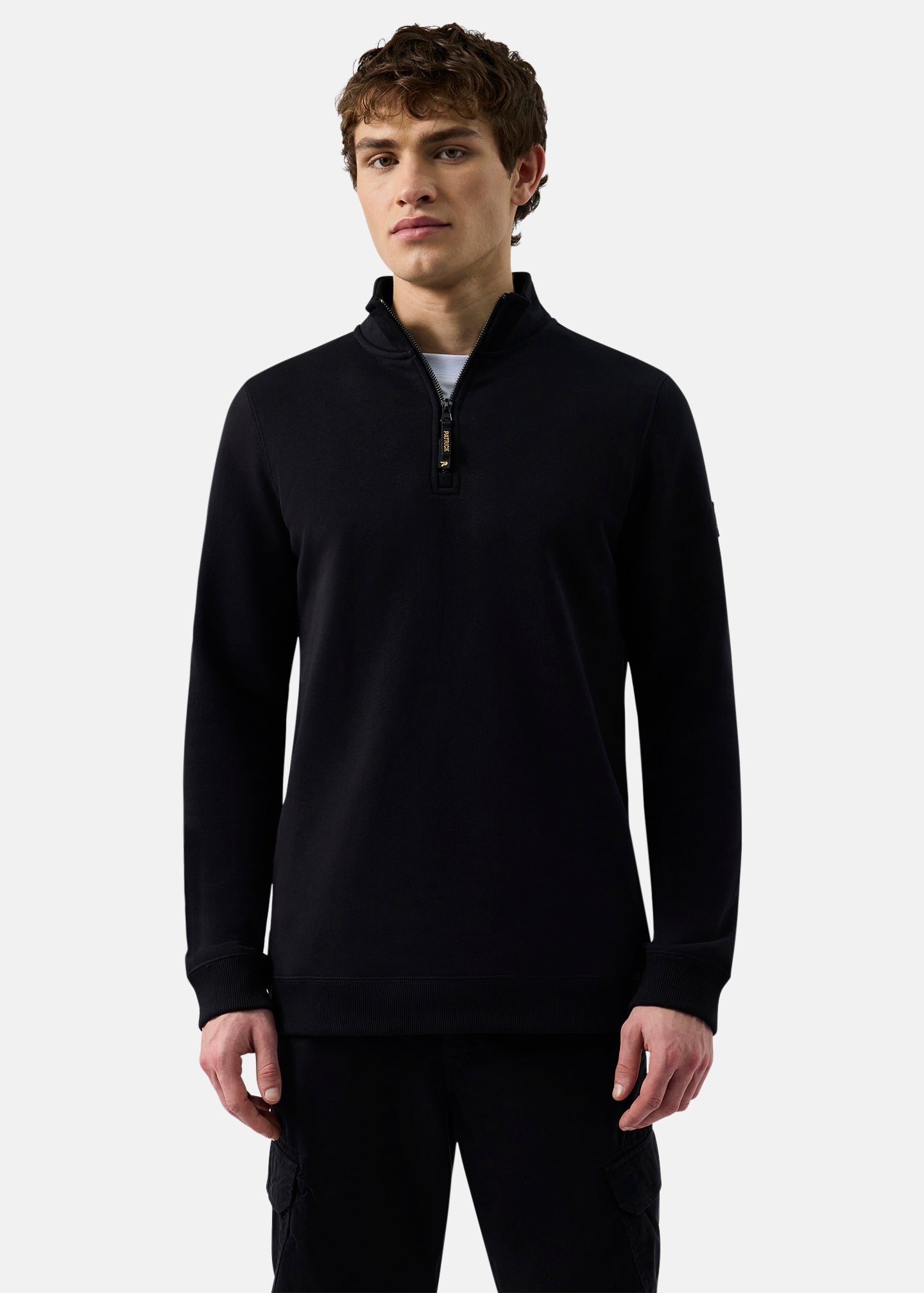 Patrick Harlem 1/4 Zip-Black-Front