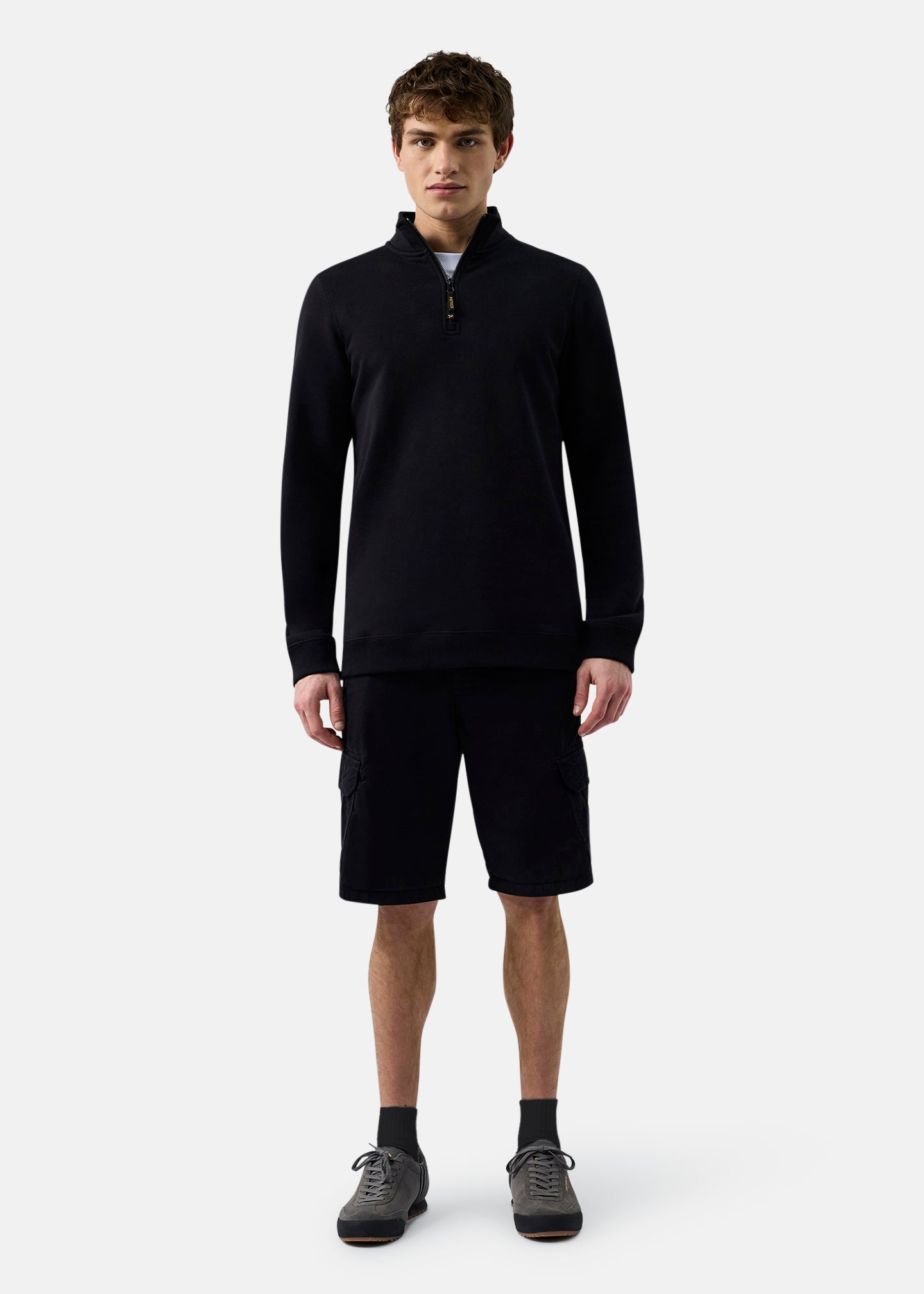 Patrick Harlem 1/4 Zip-Black-Full Body