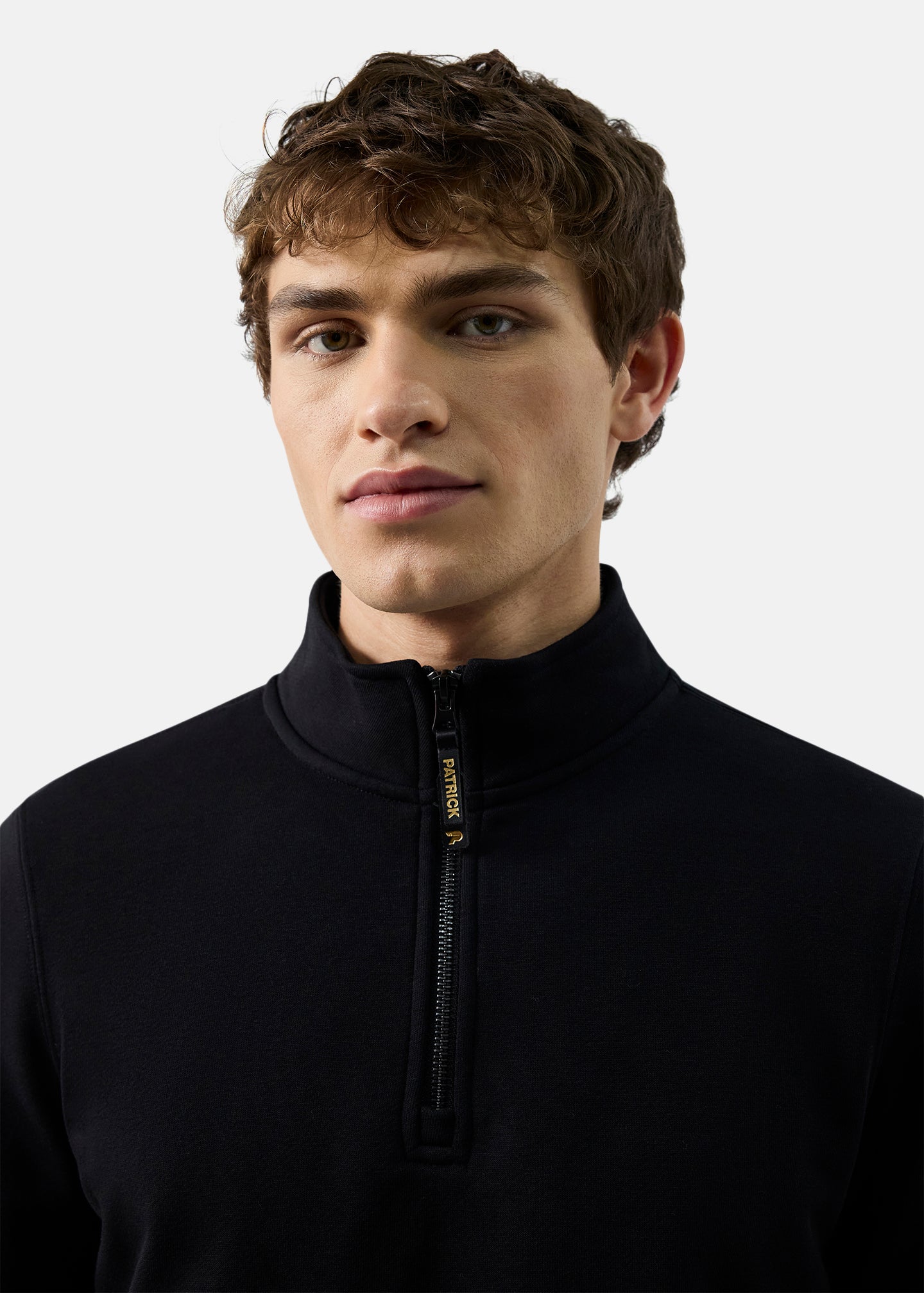 Patrick Harlem 1/4 Zip-Black-Detail