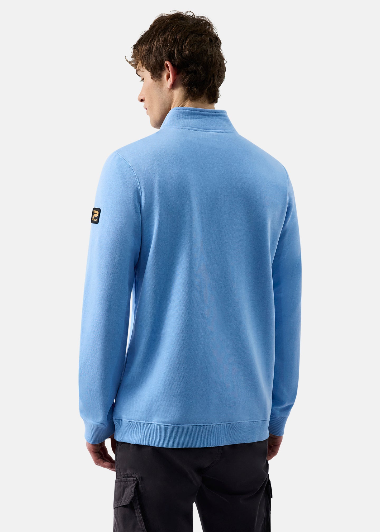 Patrick Harlem 1/4 Zip Top-Sky Blue-Back