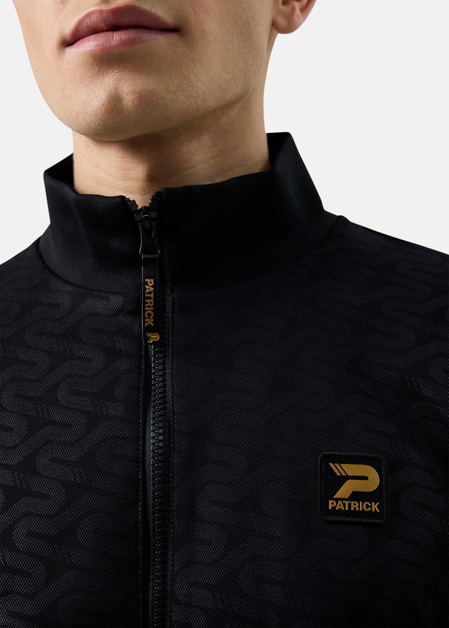 Patrick Patterson Track Top-Black-Zip Detail